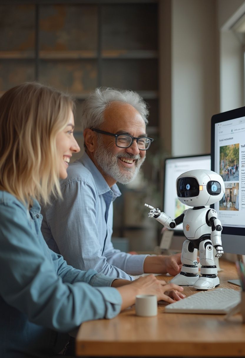 AI Robot helping design website