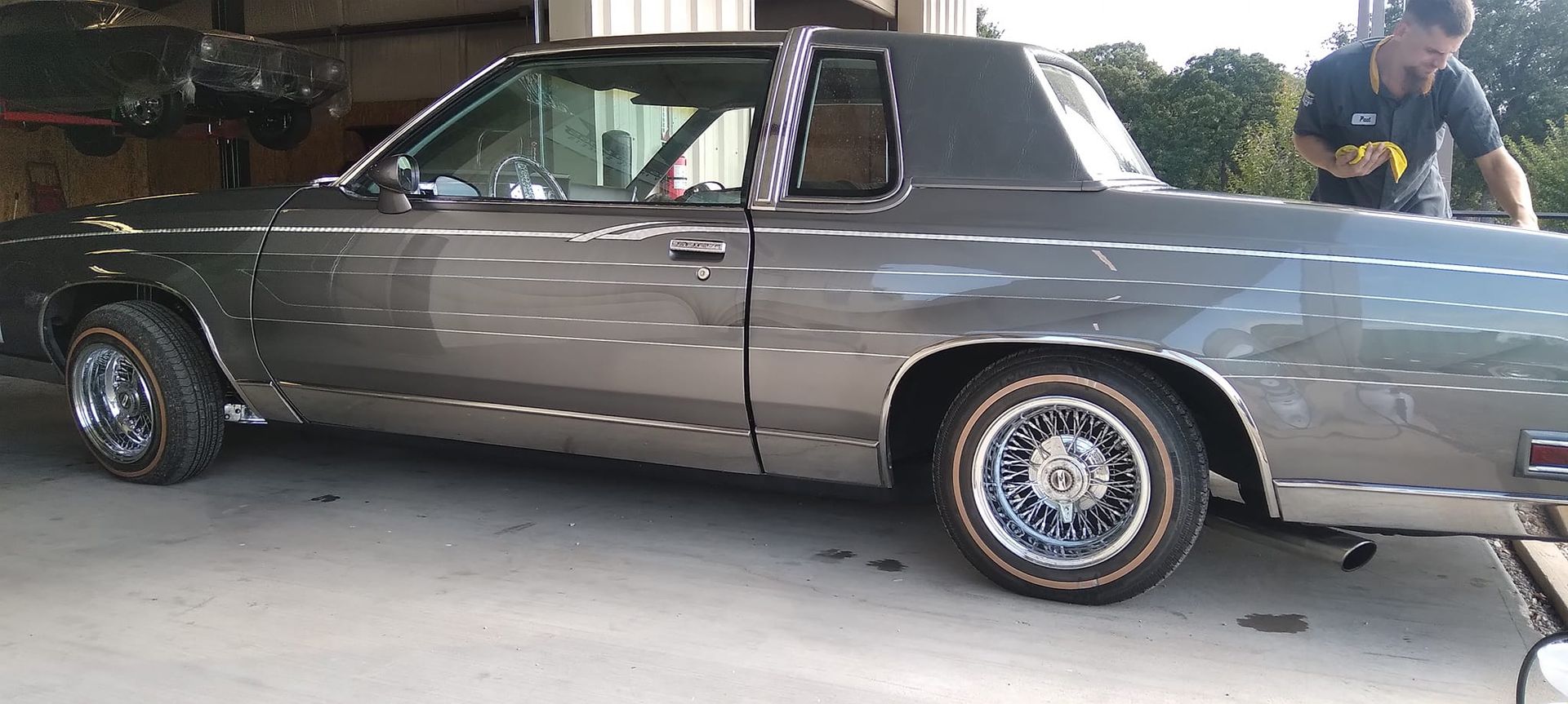 foreground picture of car serviced by Big Daddy Customs