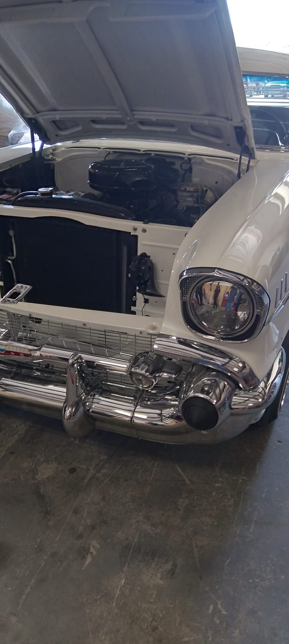 a car with the hood open