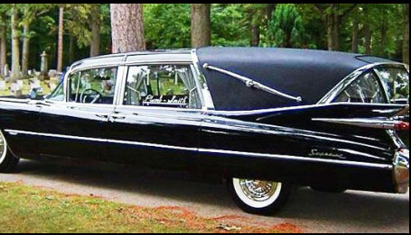 Torres Cremation and Burial Services hearse up close