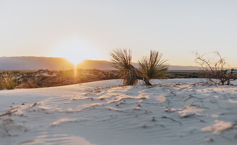 California desert view at sunset near Lancaster, CA