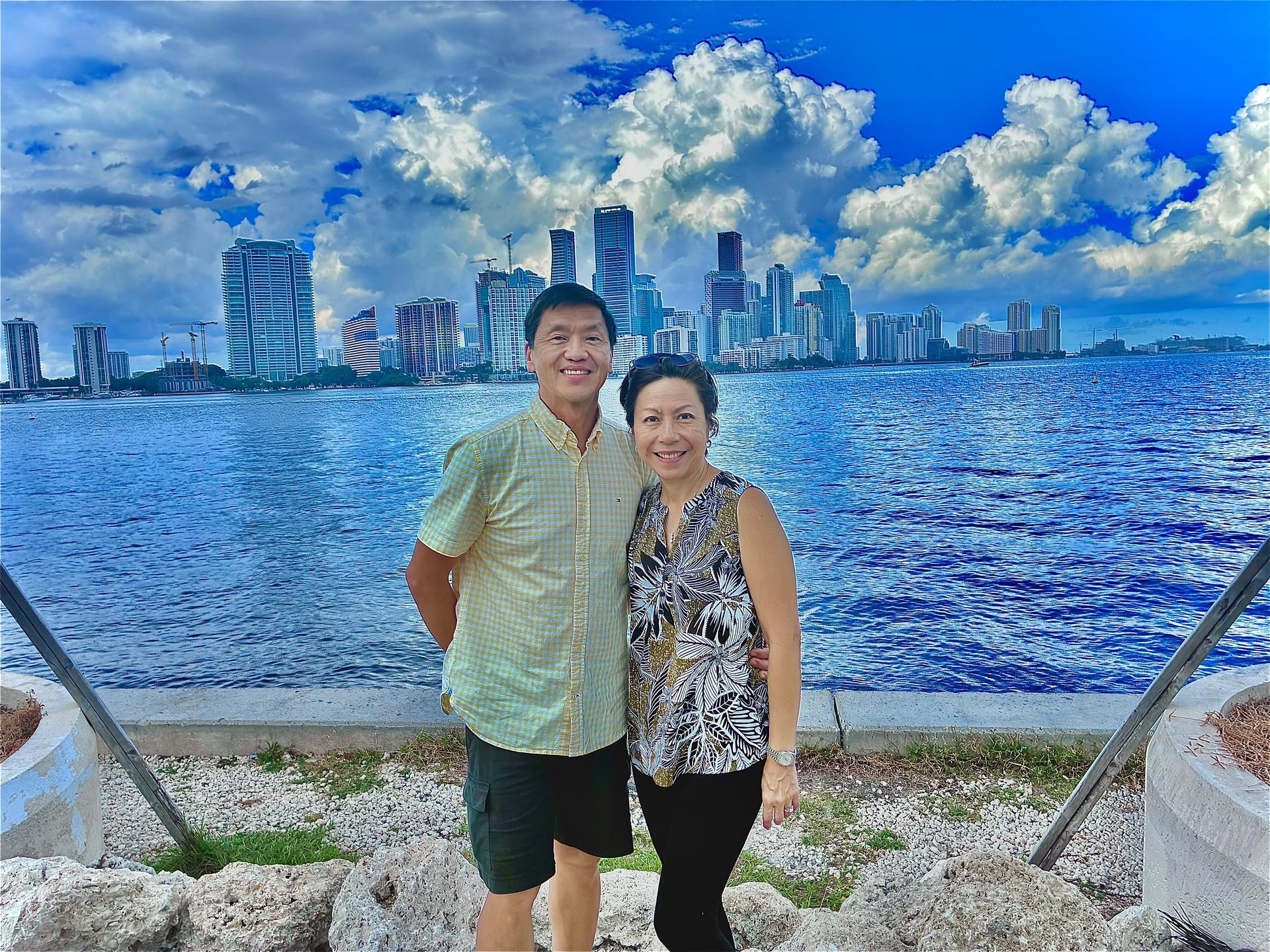 Guest at the Miami Skyline Photo spot on the Miami Bus Tour