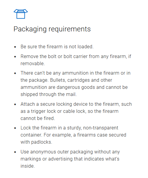 Canadian Firearm Shipping guidance