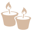 Icon: brennende Kerze als Trauersymbol