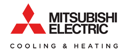 Mitsubishi Electric logo with a red diamond logo and text reading 