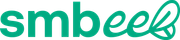Smbee logo in teal lowercase letters with a bee tail motif on a white background