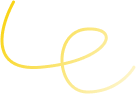 Abstract yellow looping line on a white background