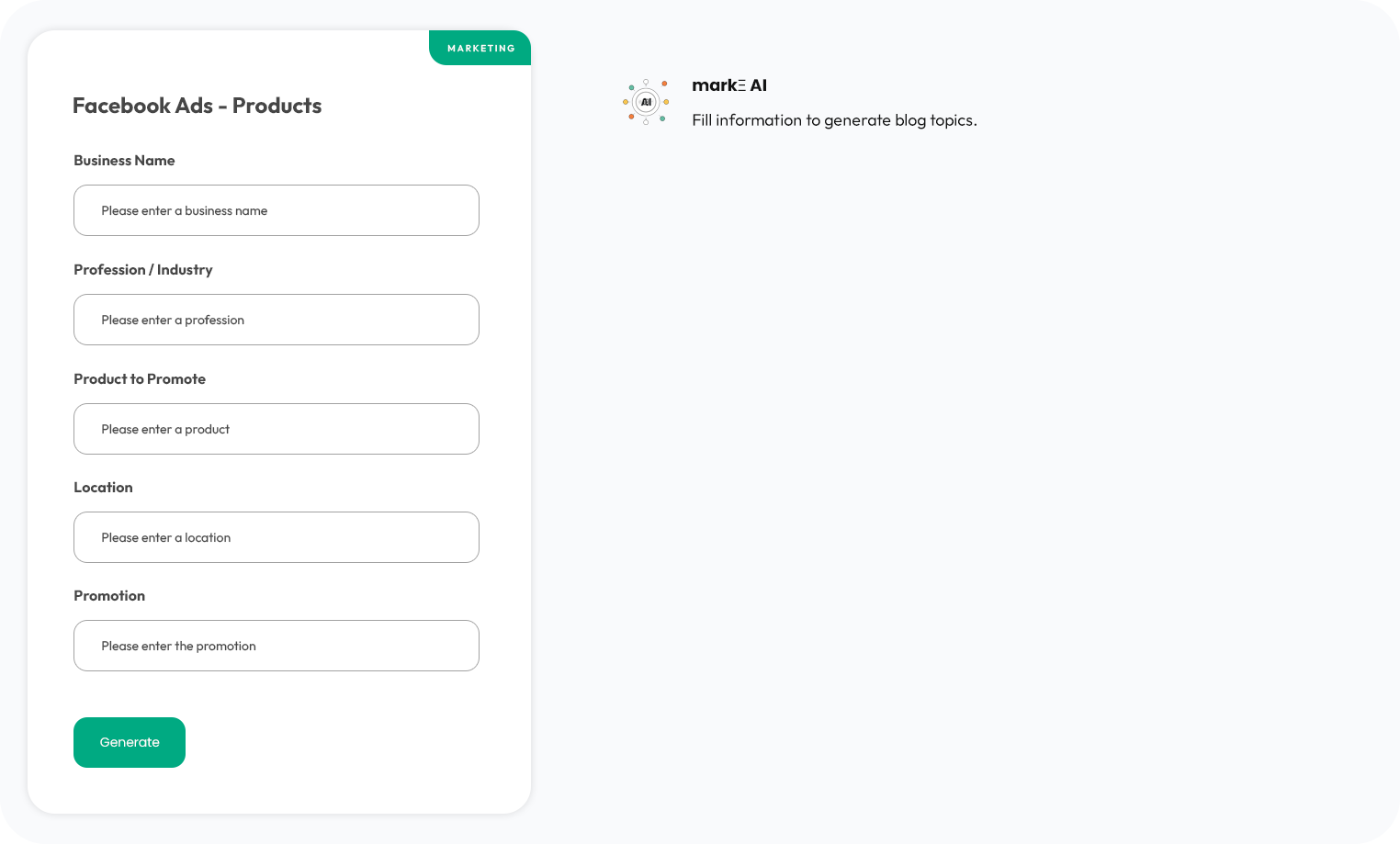 Feedback form webpage with white card and green submit button on a light background