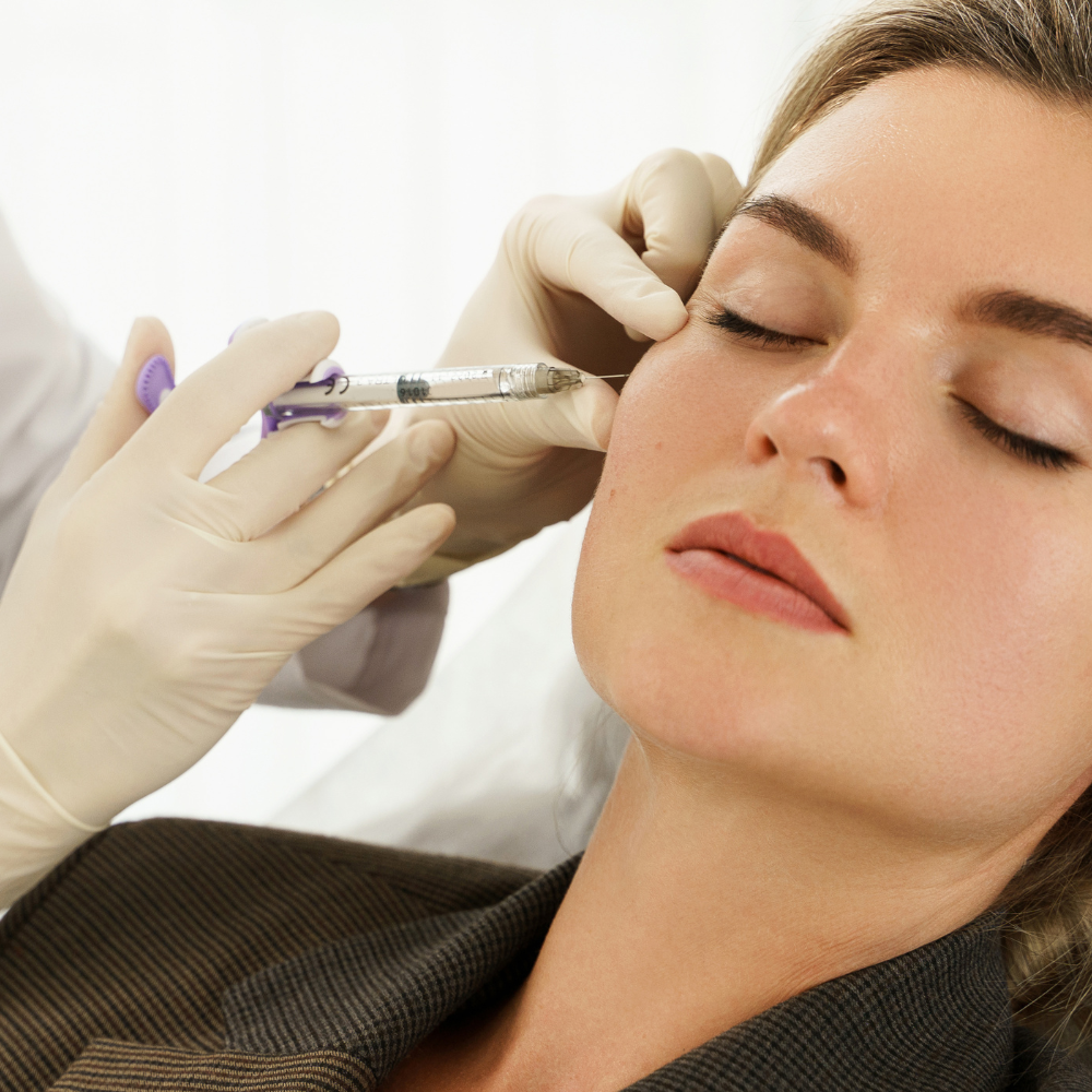 Filler injection under eye treatment at Longevity 360 Med Spa
