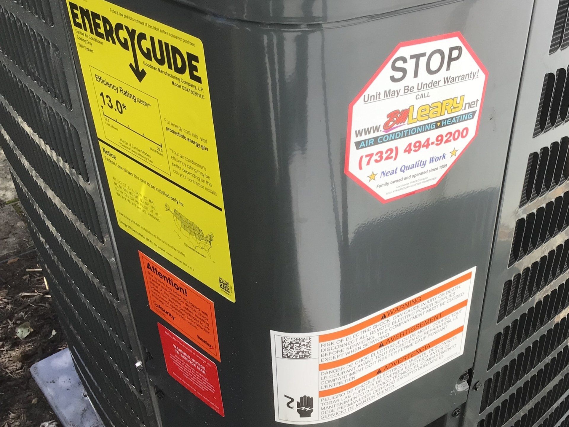 Bill Leary AC & Heating, NJ, installed HVAC equipment.
