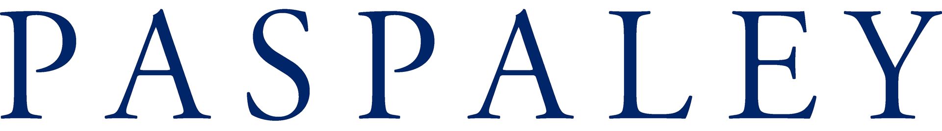 The Paspaley company logo, featuring the brand name in a classic, black serif typeface against a white background.
