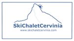Photo of the Skichaletcervinia logo. Features the Matterhorn (mountain in Cervinia) and the website skichaletcervinia.com