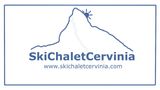 Photo of the Skichaletcervinia logo. Features the Matterhorn ( mountain in Cervinia) and the website skichaletcervinia.com