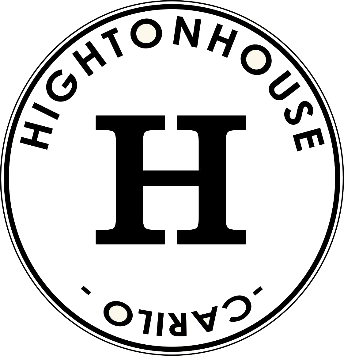 HIGHTONHOUSE en un círculo con una gran