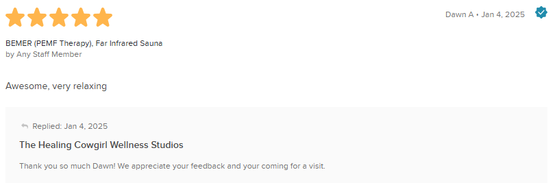 5-star Google review praising a pediatric dentist, with a short testimonial and blue review text