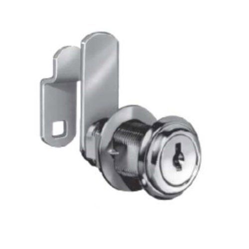 A close up of a key lock on a white background.