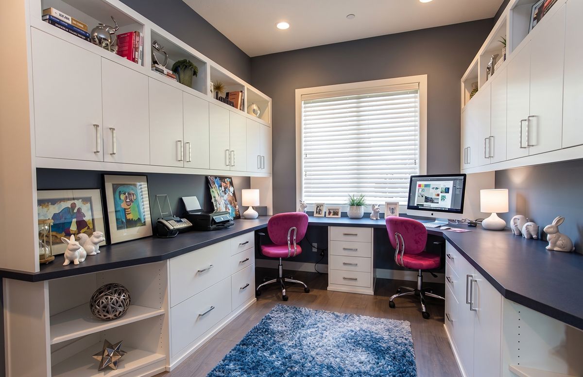 Custom Home Office Cabinet System Installation