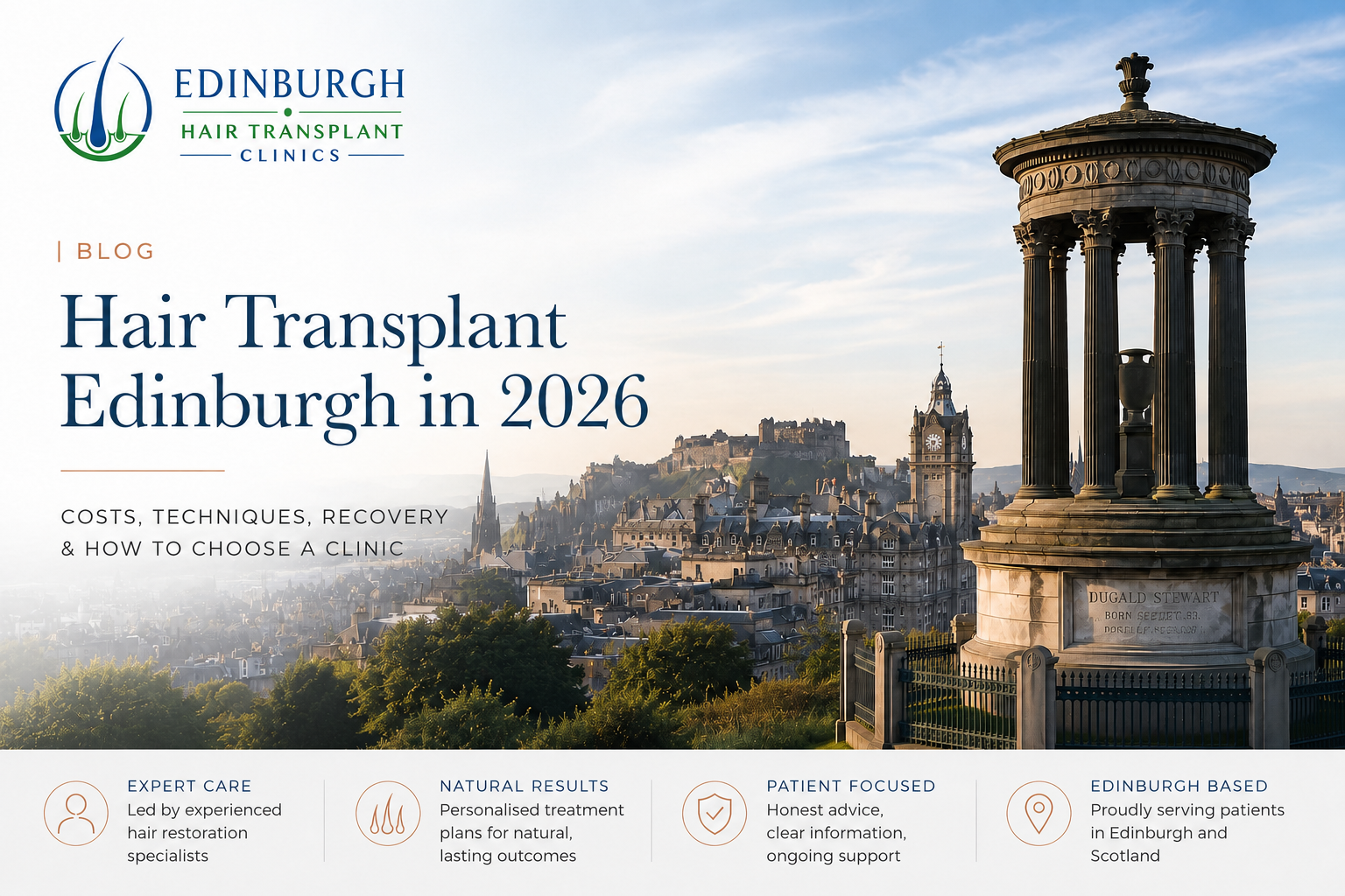 Edinburgh Hair Transplant Clinics guide to hair transplant costs, FUE, DHI, recovery.