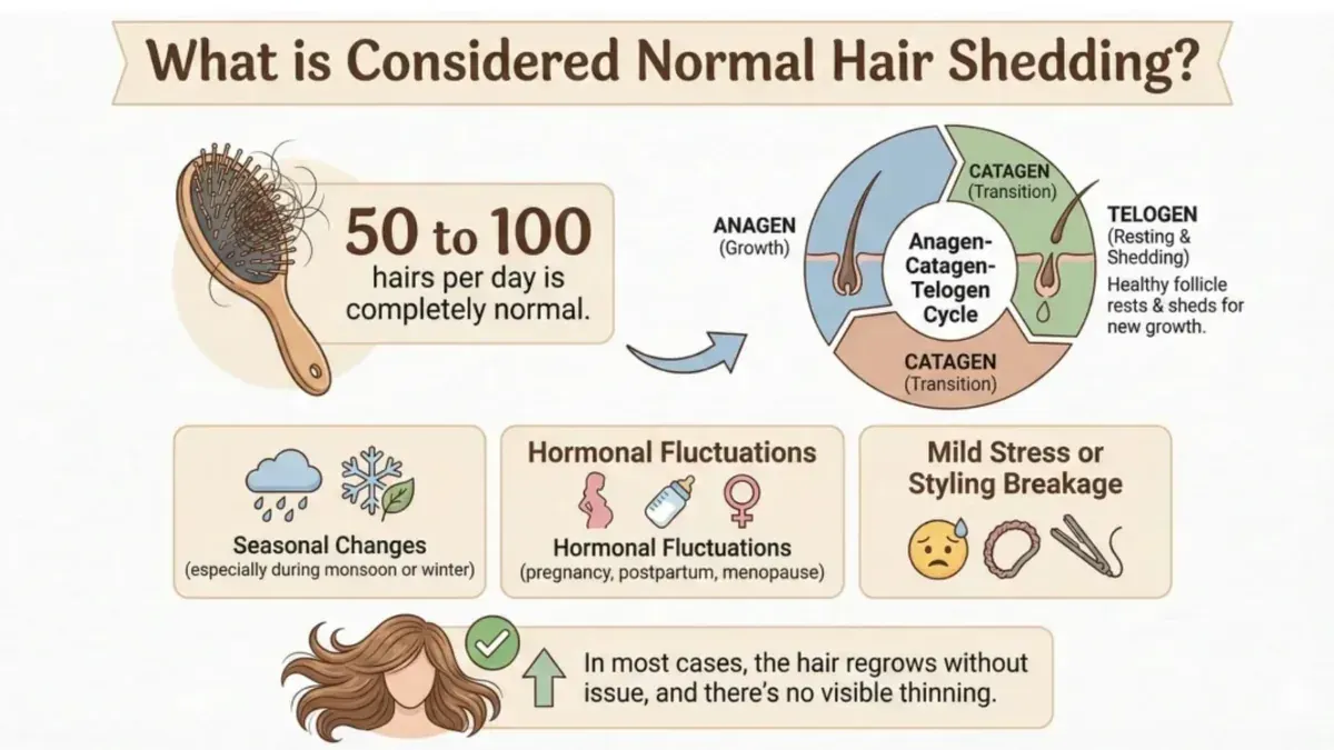 Illustration explaining normal daily hair shedding