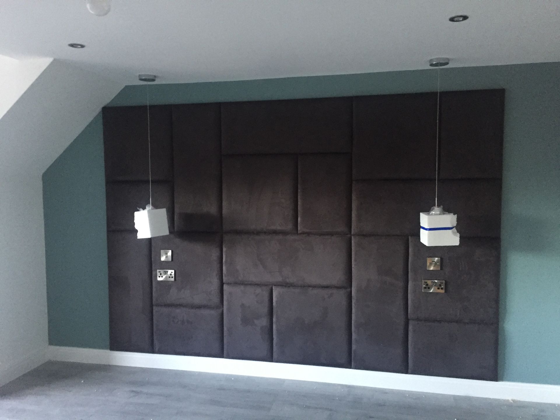 Leather wall tiles The Leicester Headboard Co