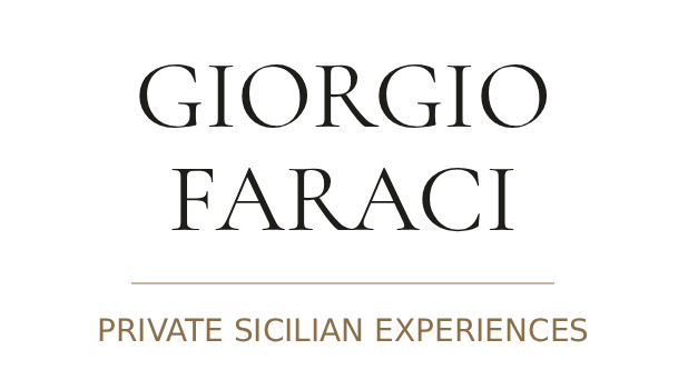 Logo con la scritta “Giorgio Faraci” e la dicitura “Private Sicilian Experiences” su sfondo bianco.