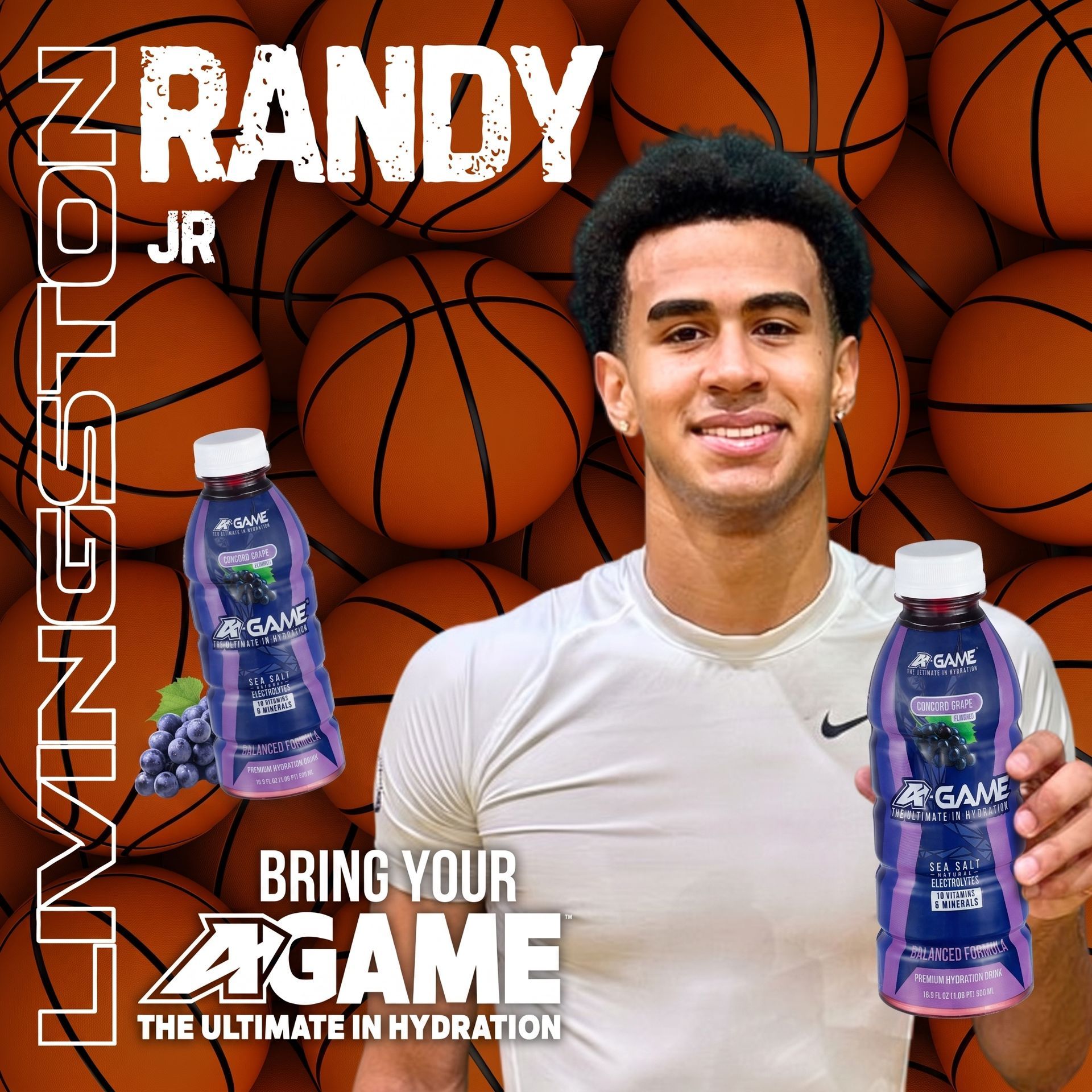 RANDY LIVINGSTON JR, influencer for A-Game Hydration Beverage