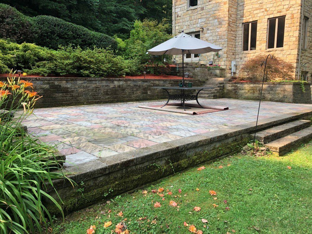 Wide View Before Patio Cleaning — Homer City, PA — Awesome Exteriors Pressure Washing LLC