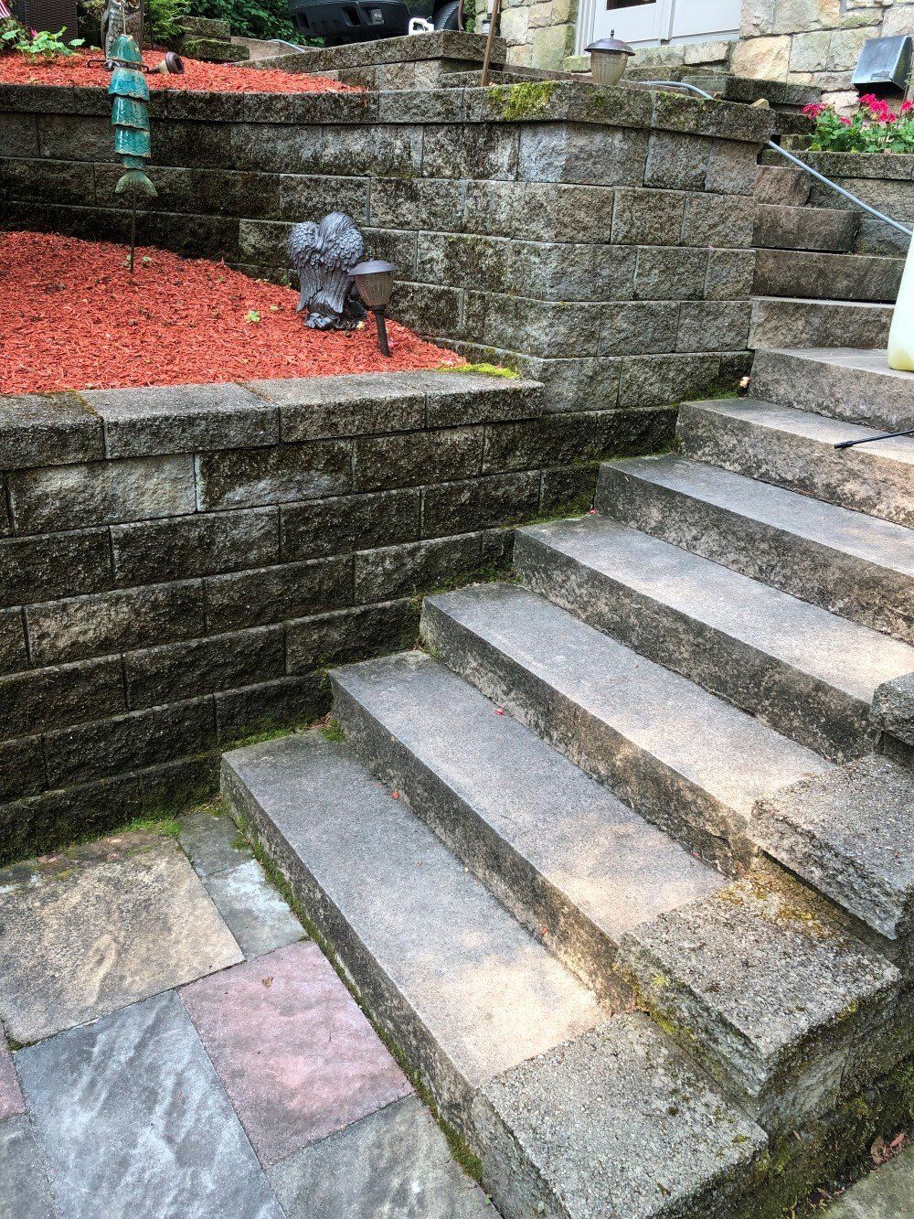 Stairs Before Cleaning — Homer City, PA — Awesome Exteriors Pressure Washing LLC