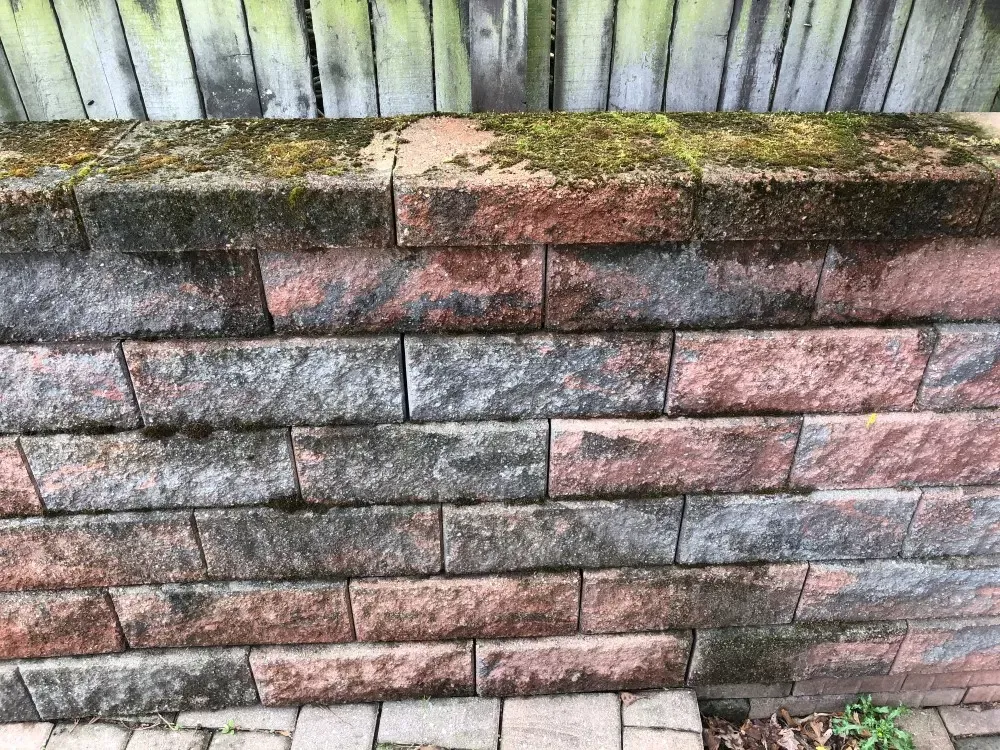 Brick Wall Before Cleaning — Homer City, PA — Awesome Exteriors Pressure Washing LLC