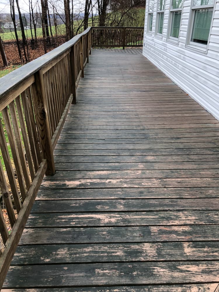 Wood Deck Before Restoration — Homer City, PA — Awesome Exteriors Pressure Washing LLC
