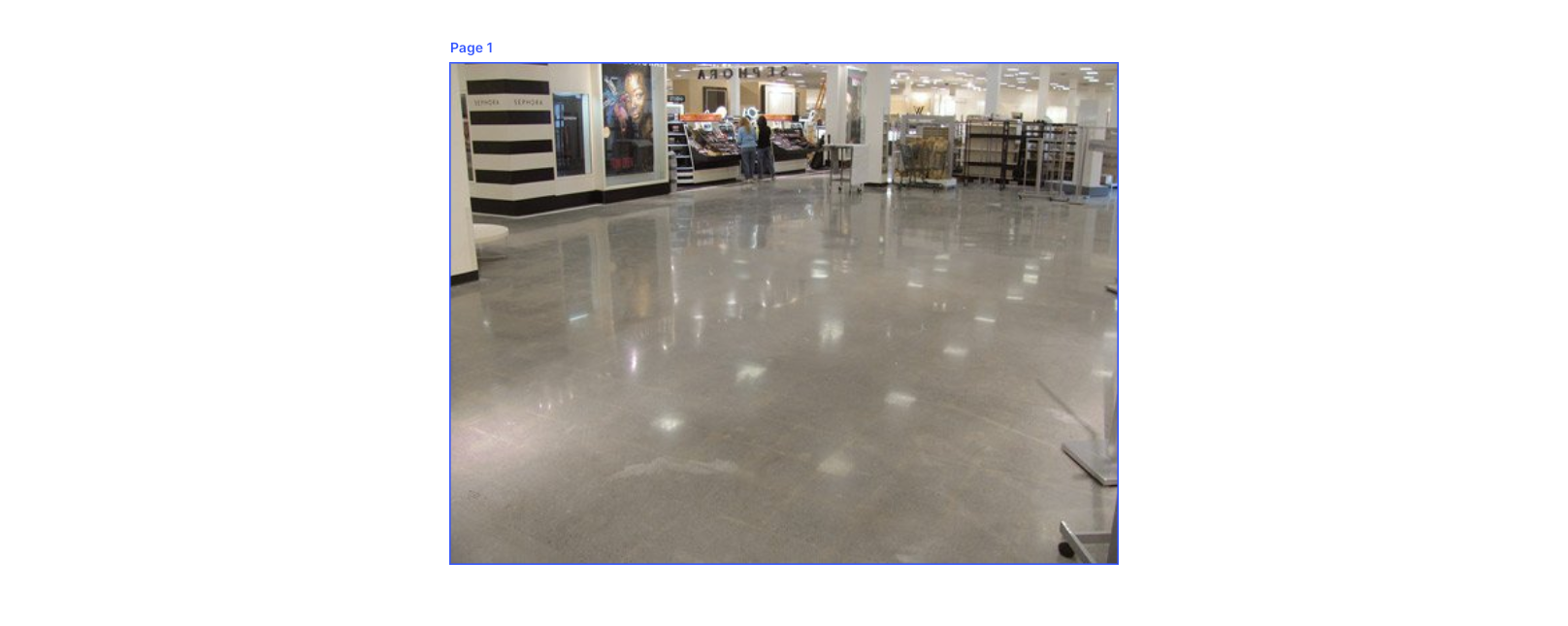 Empty store interior with shiny tiled floor and shelving along the walls