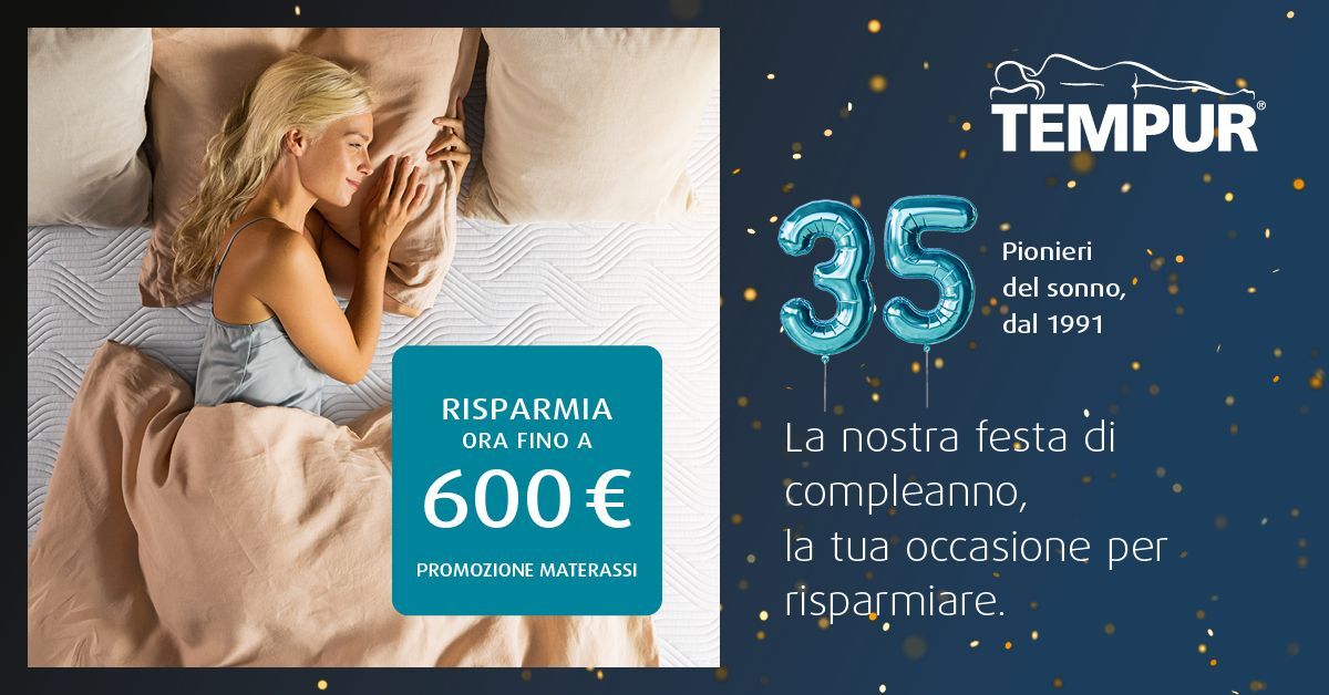 Promozione Anniversario Tempur 35 anni