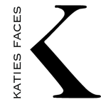 A black and white logo for katies faces