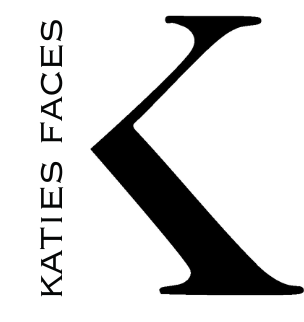 A black and white logo for katies faces