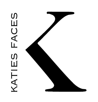 A black and white logo for katies faces