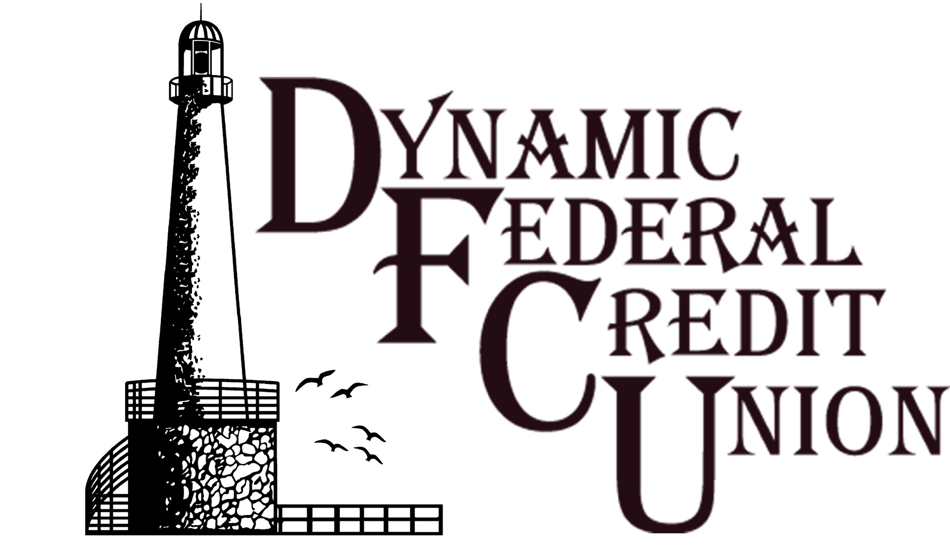 Dynamic Federal Credit Union logo with lighthouse and text.