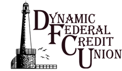Dynamic Federal Credit Union logo with lighthouse and text.