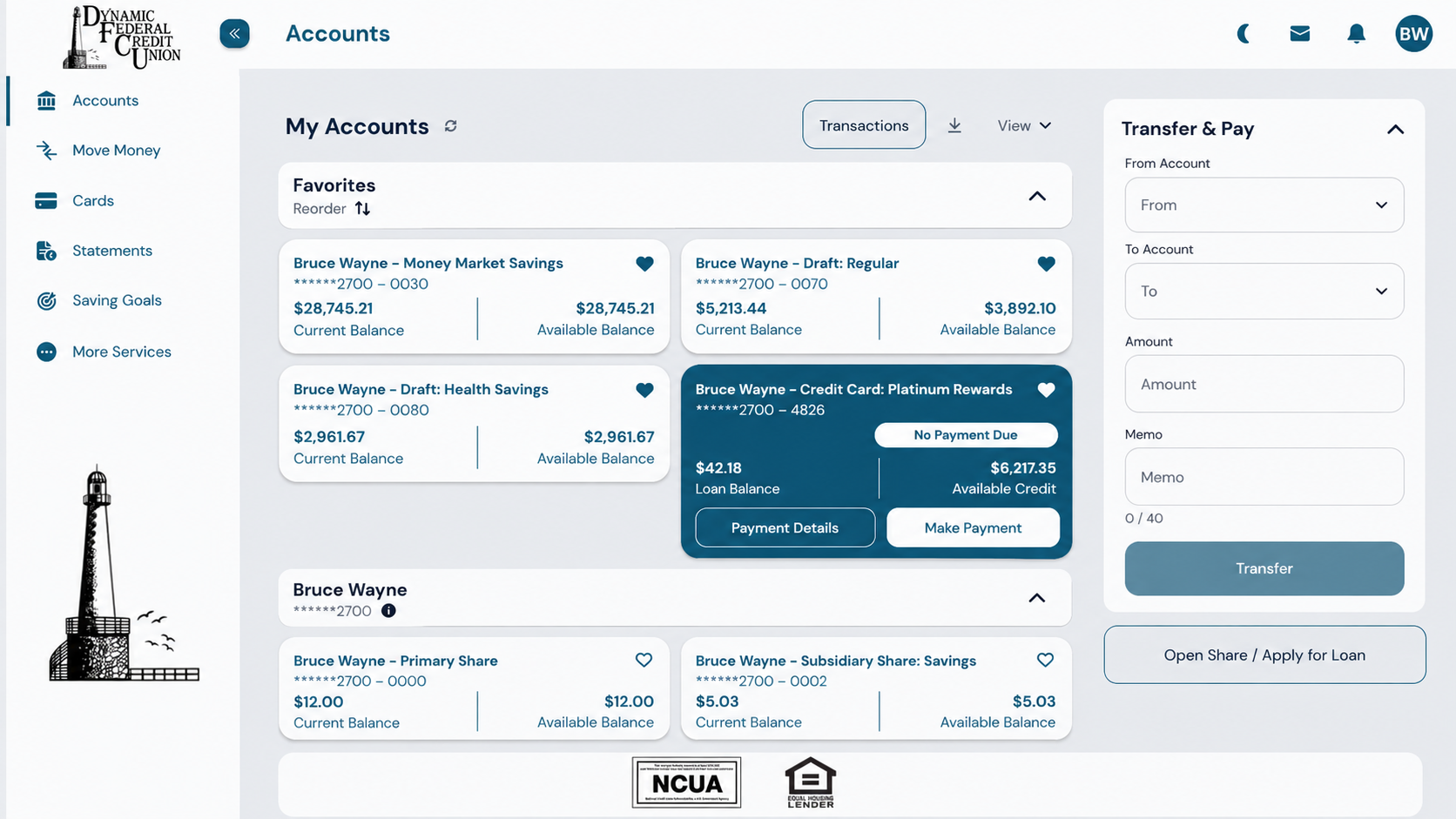 Accounts Dashboard preview screenshot