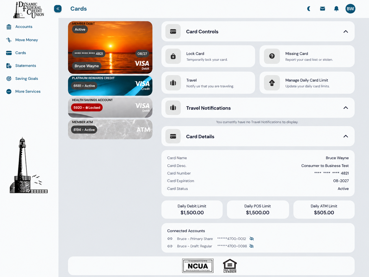 Manage your cards