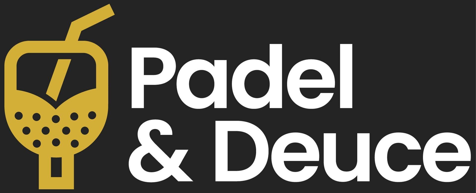 Logo with a gold-colored drink and the words 