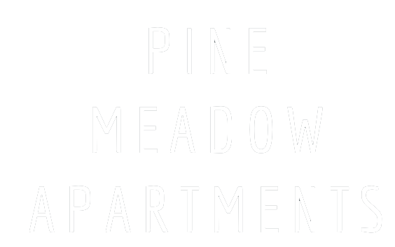 Pine Meadow Apartments logo in white