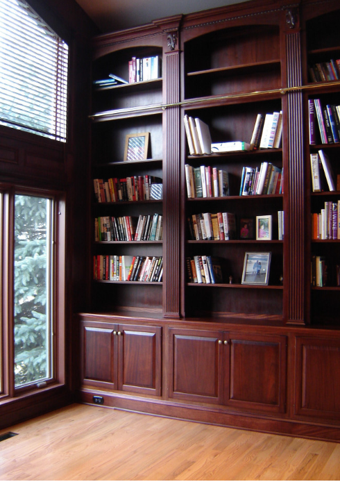 Mahogany library w/ ladder - North Caldwell NJ