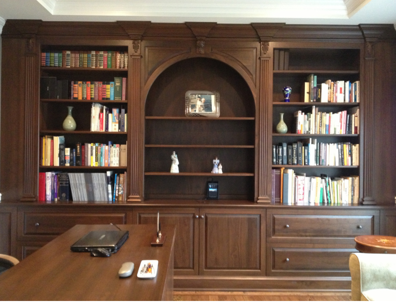 Walnut home-office Bookcases and Desk - Demarest, NJ