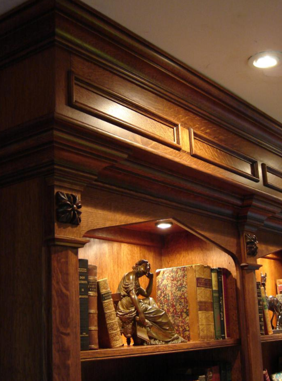 Detail - Quarter-sawn white oak Bookcases - Summit, NJ