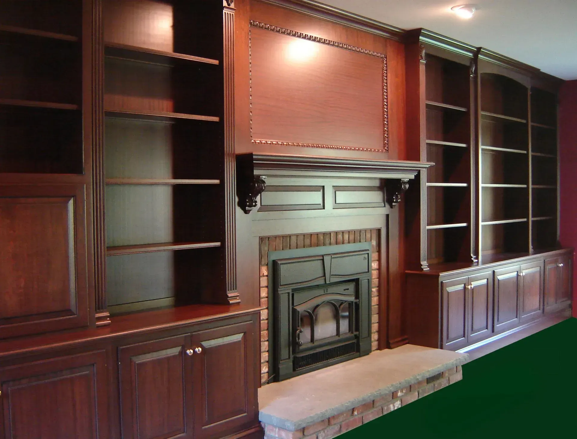 Mahogany fireplace wall - Allendale, NJ