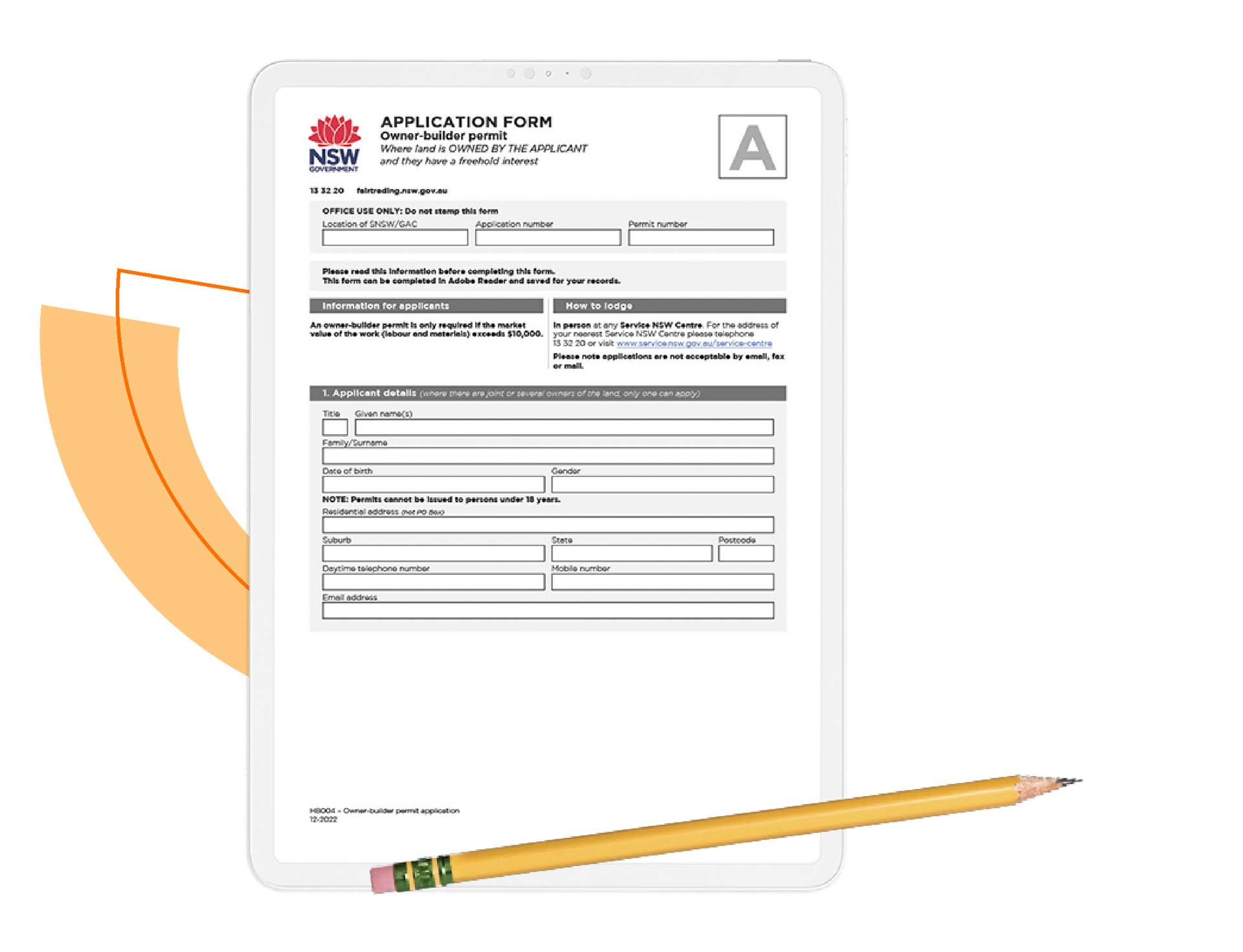 Owner Builder Accreditation form.