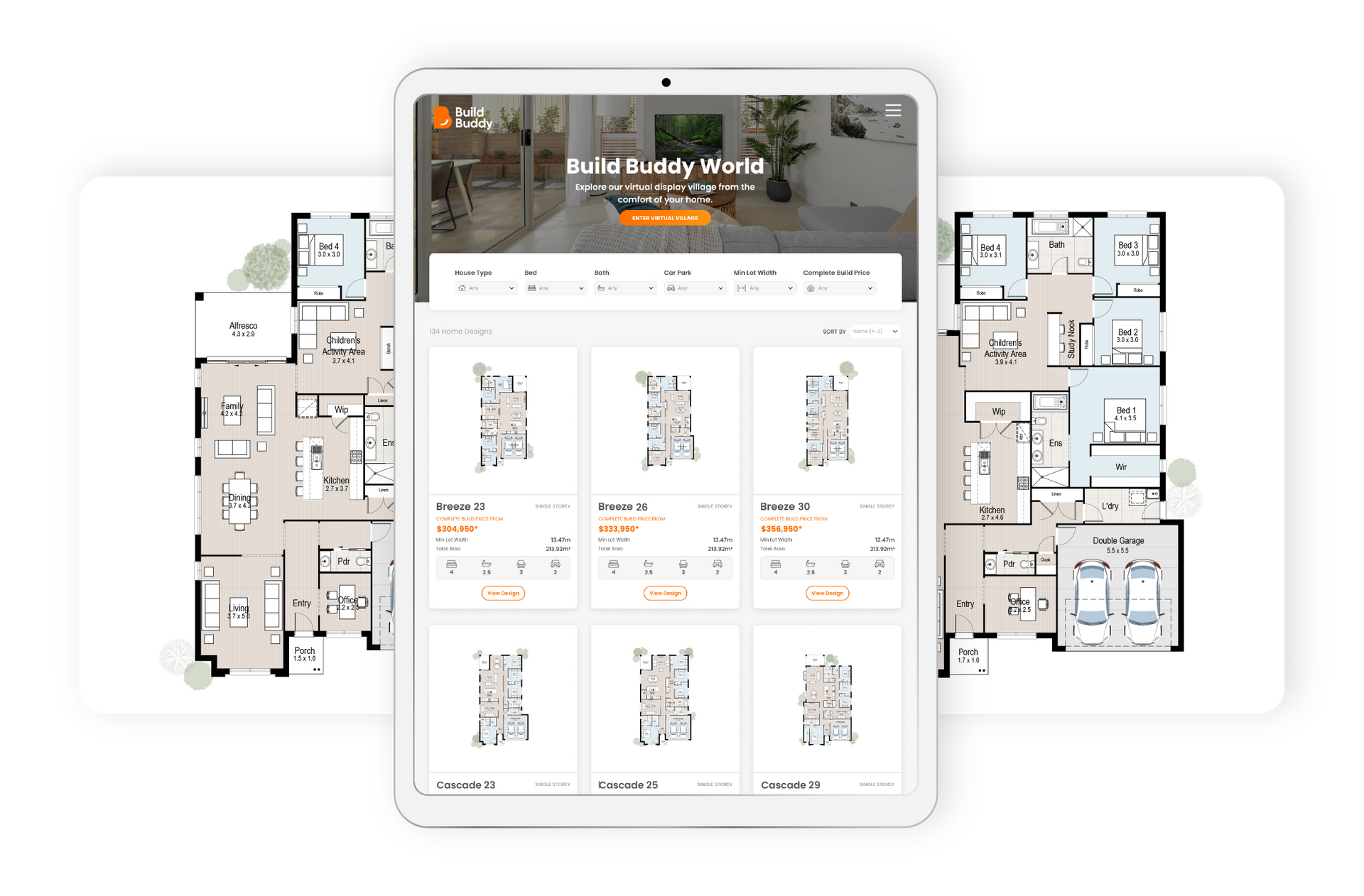 Price and Quantity Estimations with Build Buddy - Floor plan selections.