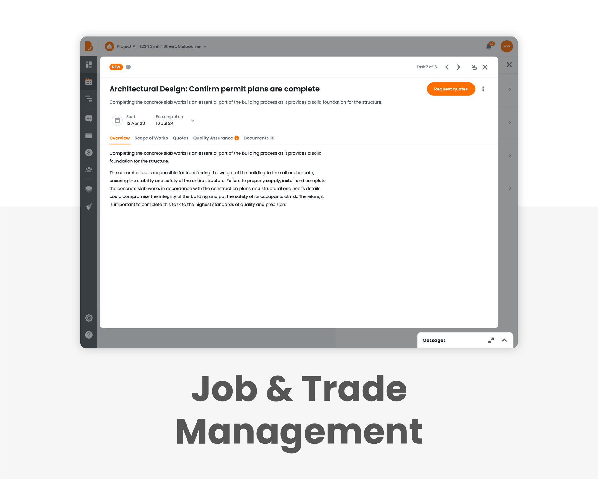 Home - Job and trade management.