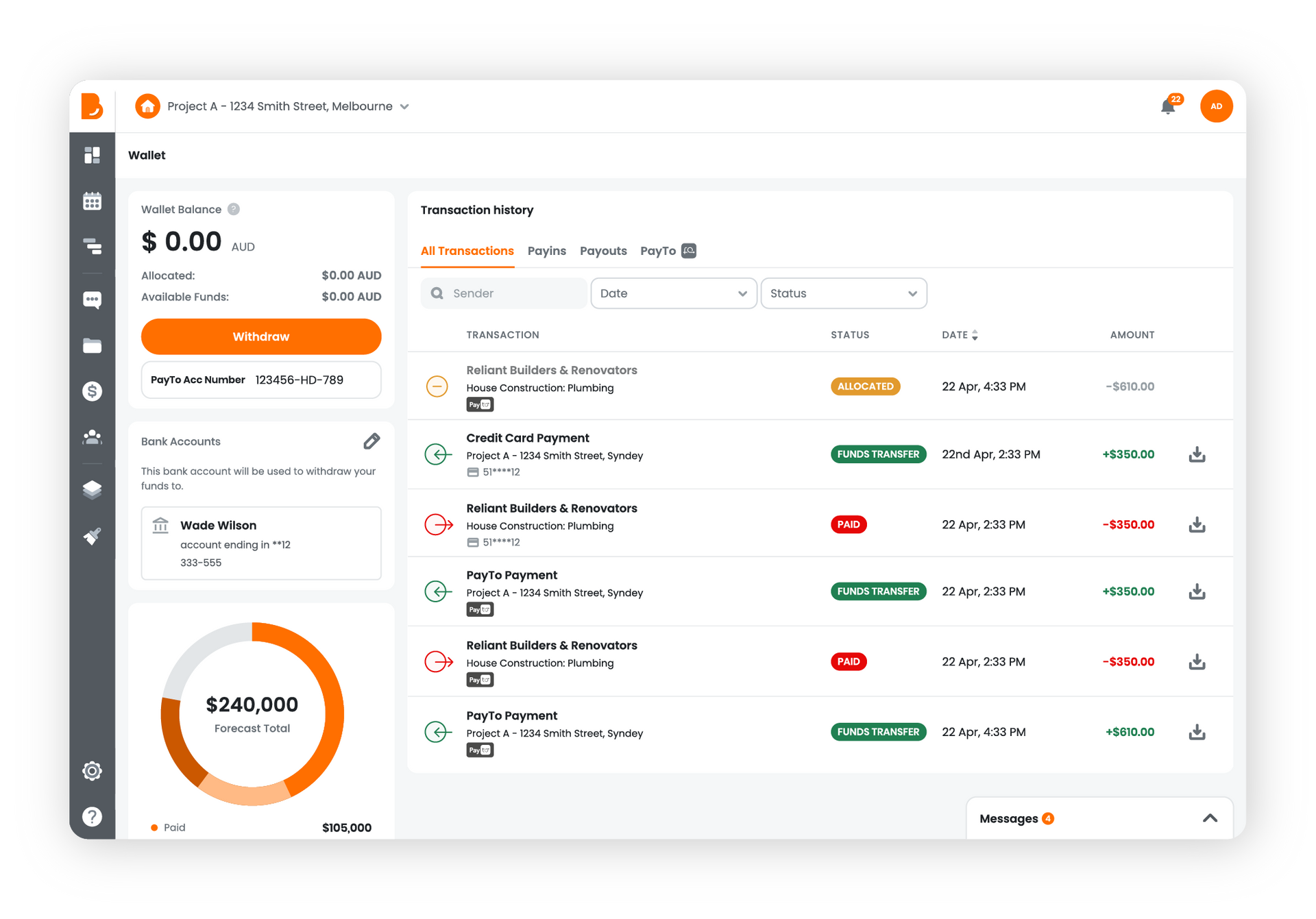 A screenshot of a computer screen showing your project dashboard with Build Buddy.