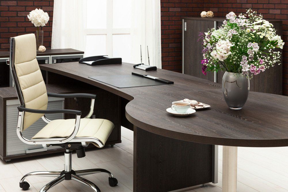 Modern Wooden Office Desk — Furnishers in Alice Springs, NT